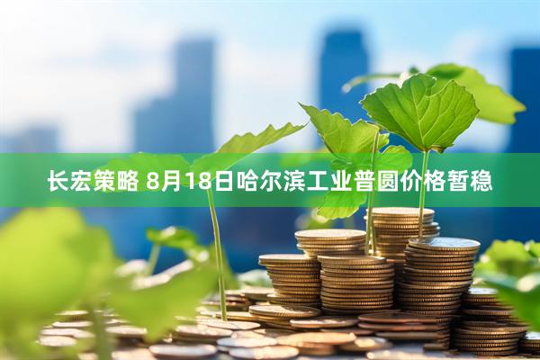 长宏策略 8月18日哈尔滨工业普圆价格暂稳